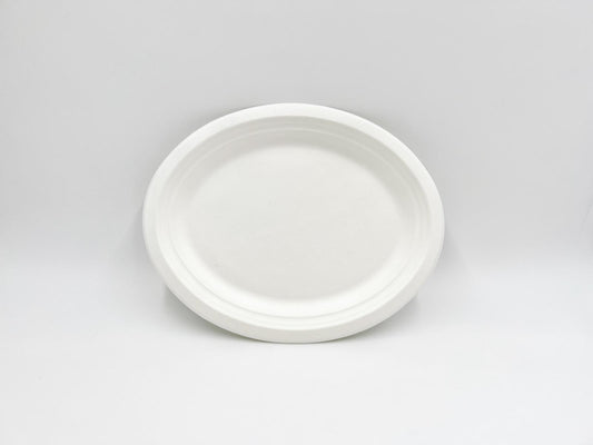 12 Inch Compostable Large Oval Serving Plate