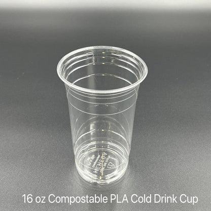 16 oz PLA Compostable Cold Drink Cup – 1000 Cups - Memeda US