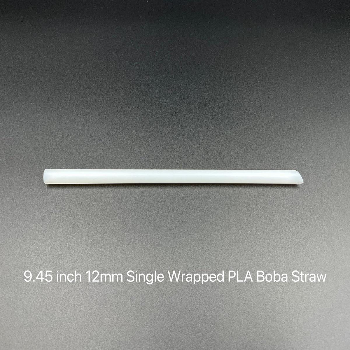 9.45 inch (12mm dia) Compostable PLA Wrapped Boba Straw – 3000/case