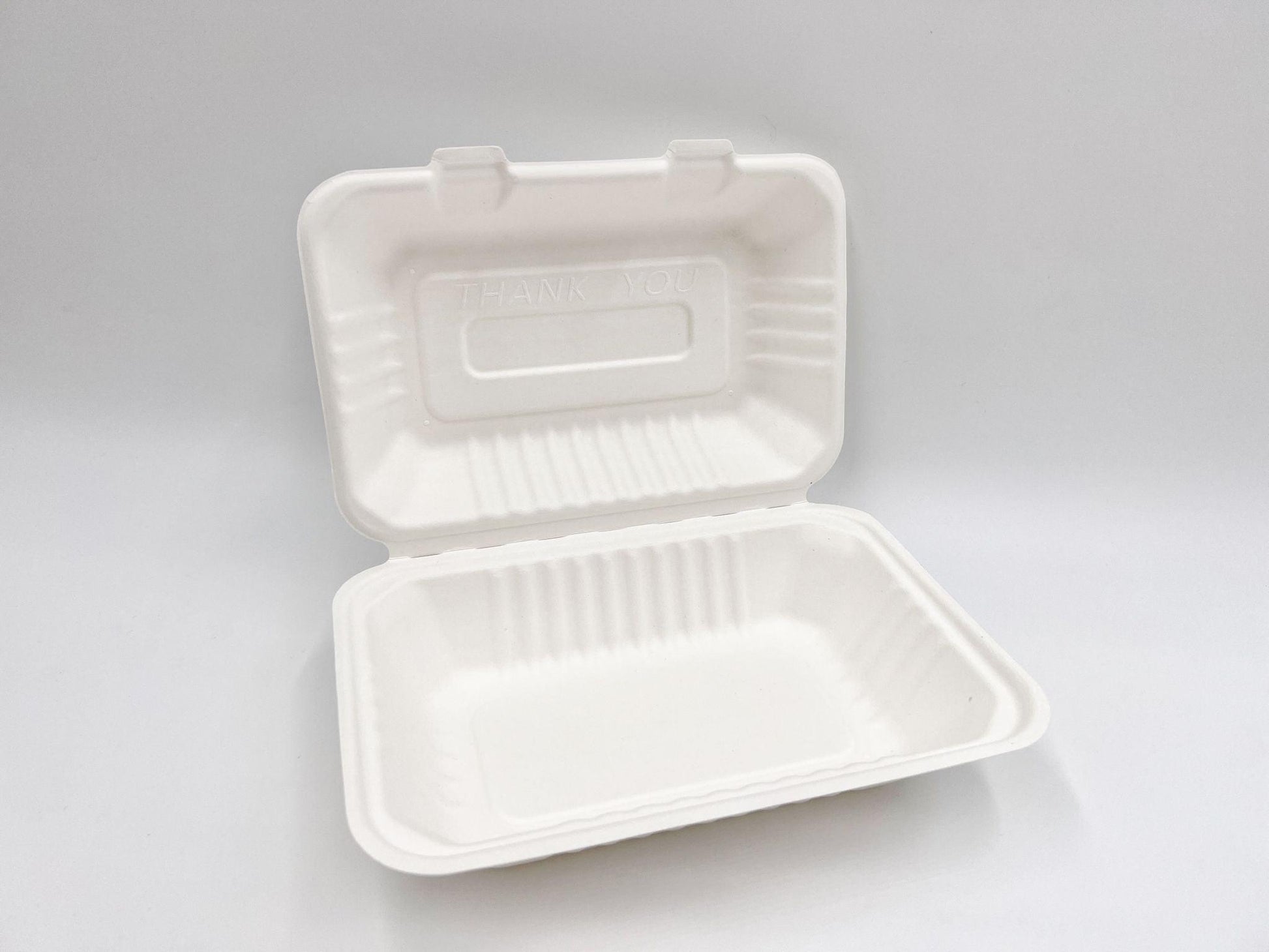 9x6 inch To-Go Box - Single Use, Disposable, Biodegradable - 250/Case